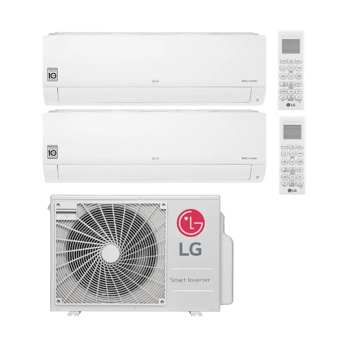 LG Standard 2 DuoSplit Klimaanlage MU2R15 + 2x EZ09CYN 2,5 kW Klimagerät für 2 Räume