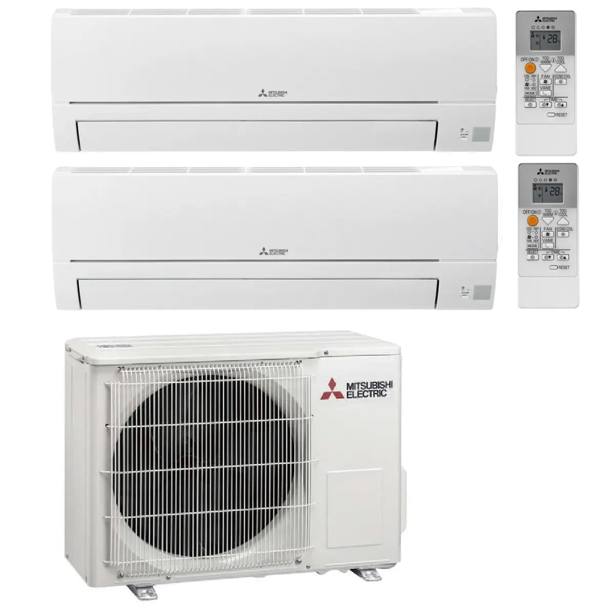Mitsubishi Duosplit Klimaanlage 2 Räume MXZ-2HA40VF + 2x MSZ-HR25VF