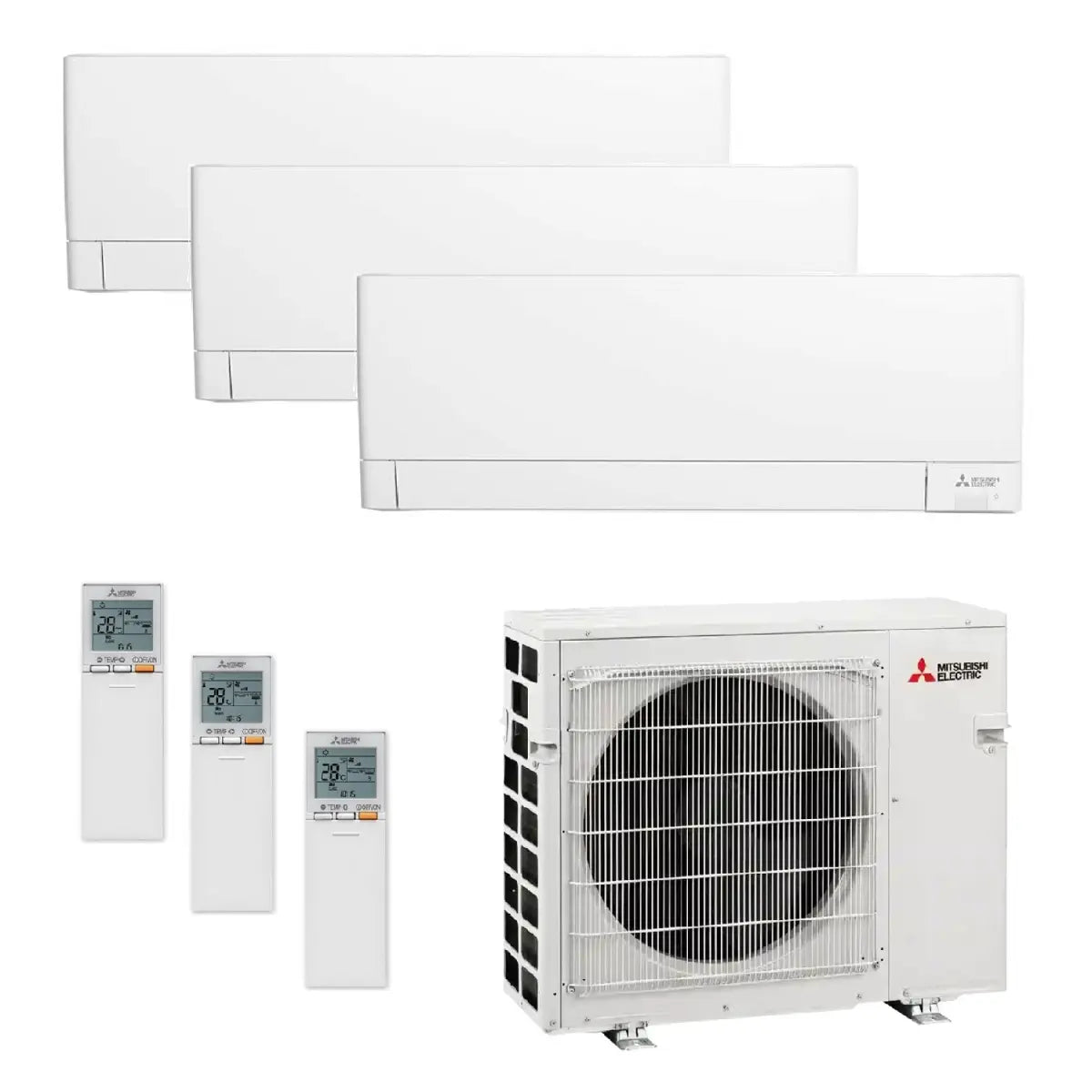 Mitsubishi Electric Multi-Split Klimaanlage MXZ-3F68VF5 MSZ-AY25VGK2 + MSZ-AY35VGK2 + MSZ-AY35VGK2, 3 Räume